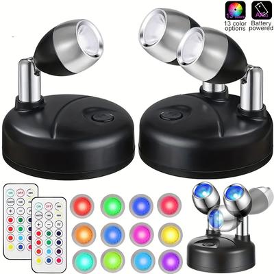 1Pc Wireless LED Spotlights Rotatable Accent Lights Battery Powered Lights Indoor Closet Lights Wall Lamp Night Light New