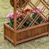 Fioriera da Giardino con Grigliato Letto Rialzato in Legno per Giardino con Grigliato per Verdure Erbe Aromatiche e Fiori Marrone