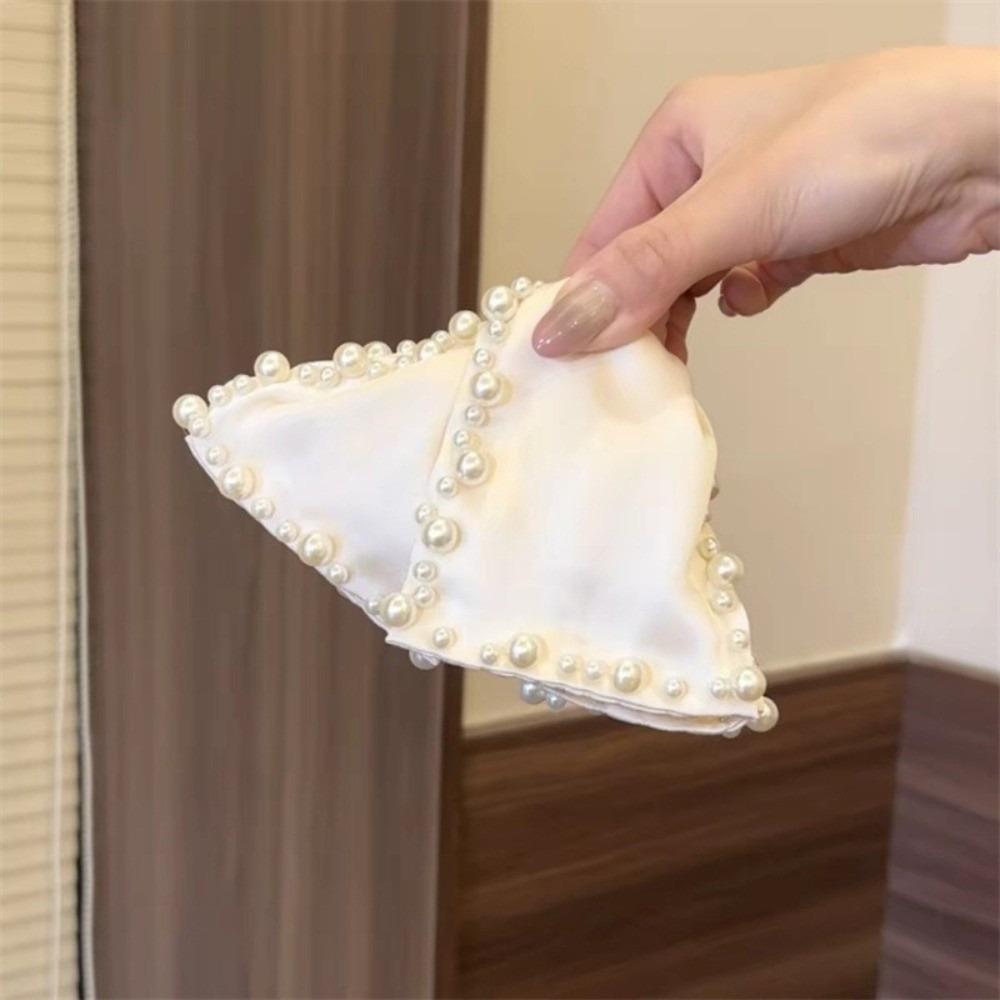 Clips de Păr Multifuncțional Elegant cu Perle Portabil cu Mărgele Satin Clips Tip Shark cu Prindere cu Perle