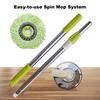 Stainless Steel Mop Rod with Adjustable Handle 360 Degree Rotation Floors Hair Dust Stains Deep Cleaning Spin Mop