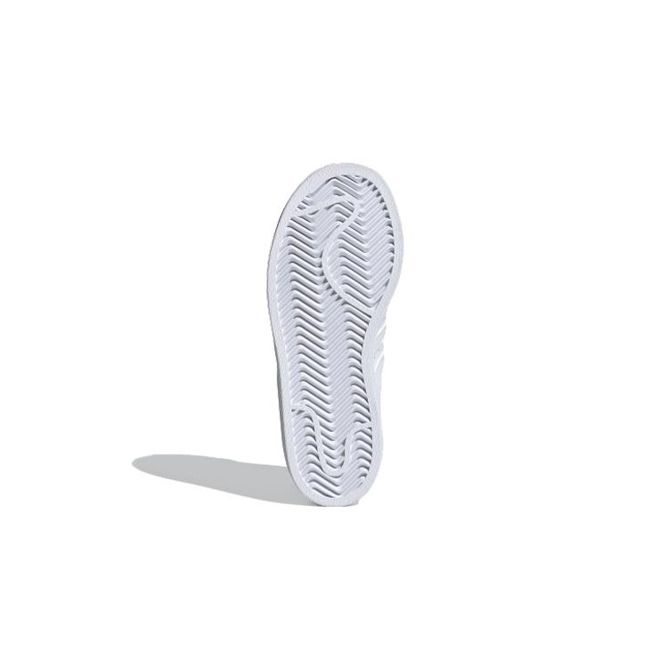 adidas Scarpe Originali Superstar J in Pelle Resistenti all'Abrasione Basse per Bambini da Skateboard Bianco FV3749