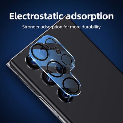 For Samsung Galaxy S25 Ultra Camera Lens Protector Black Ring Silk Printing Tempered Glass Acrylic Lens Film