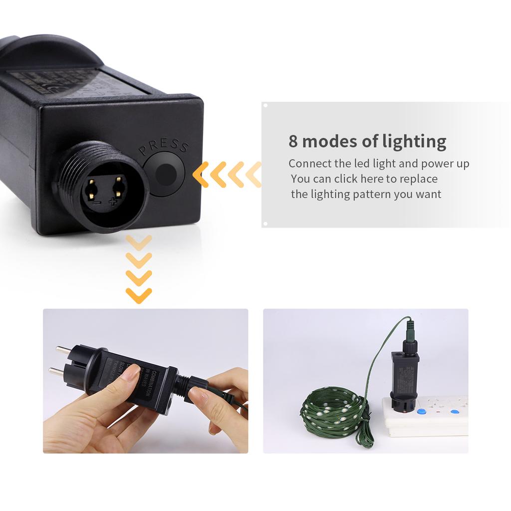 Upgraded Durable LED Leather Fairy Lights String 8 modes Outdoor Waterproof Christmas Tree Garland Garden Decor Party Lawn Lamp