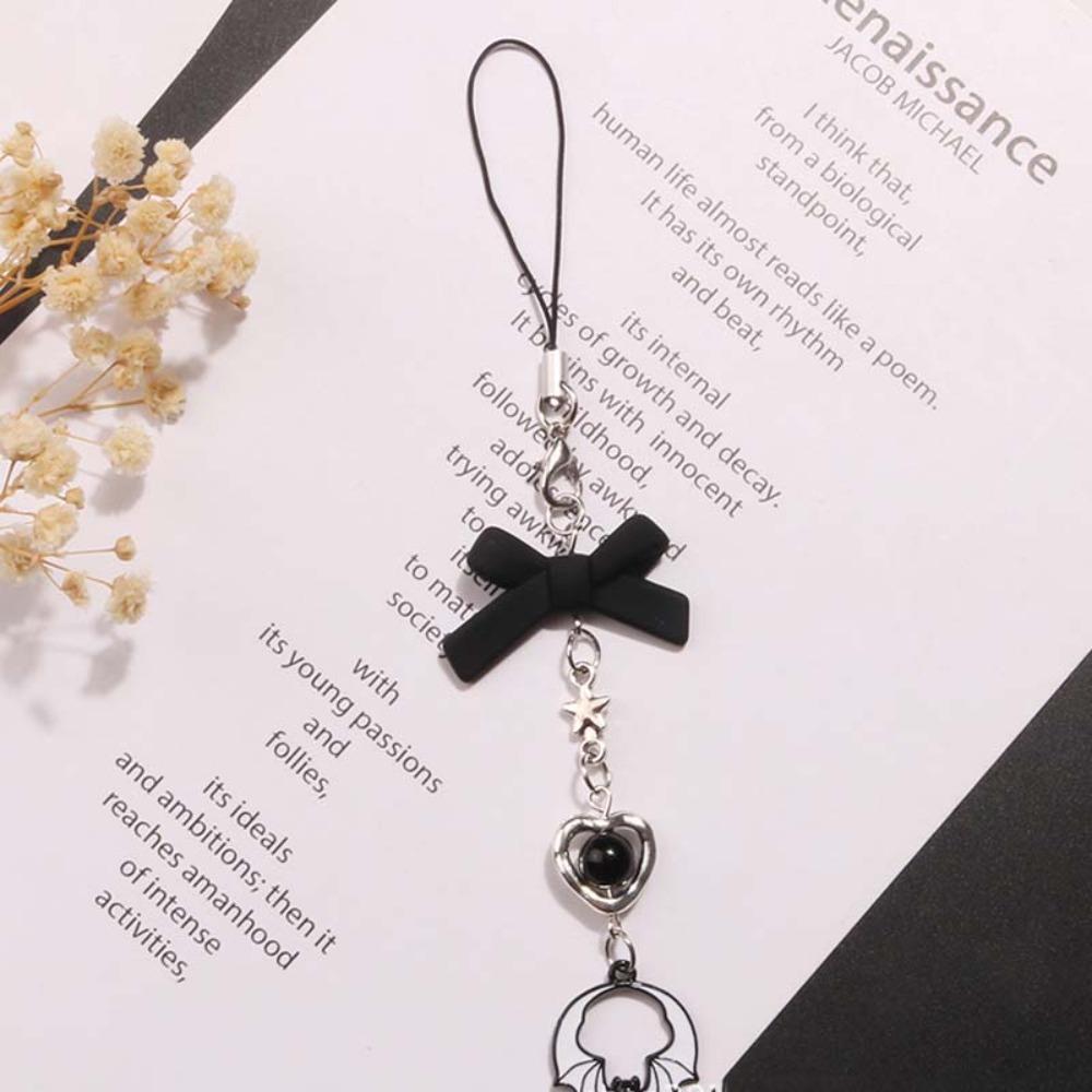 Black Butterfly Y2K Phone Strap Gothic Style Mobile Keychain Lanyard Women Girls