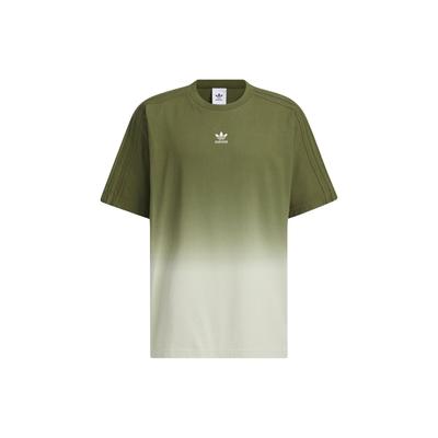 adidas Originals Gradient Design Casual Crew Neck Short Sleeve Printed T-Shirt Unisex Tops Olive Green JG1523