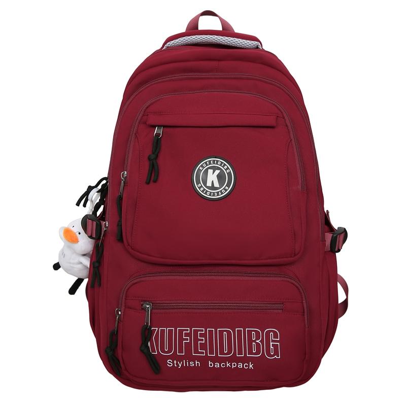 

Мужской рюкзак большой емкости для школьников средней школы, женский дорожный рюкзак красный