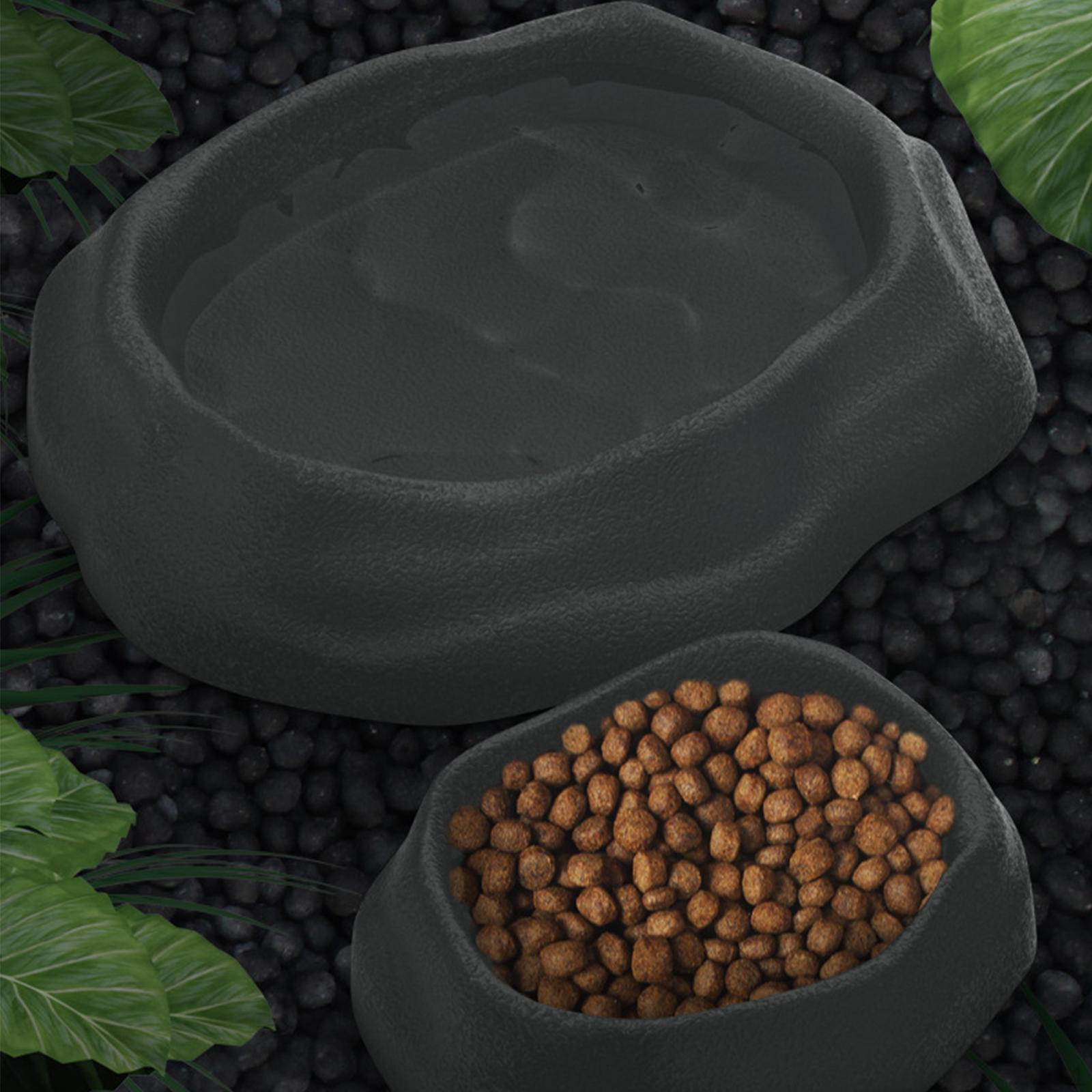 

2 шт., миска для рептилий, еда и вода, тарелка для террариума, декор для резервуара, кормление амфибий gray