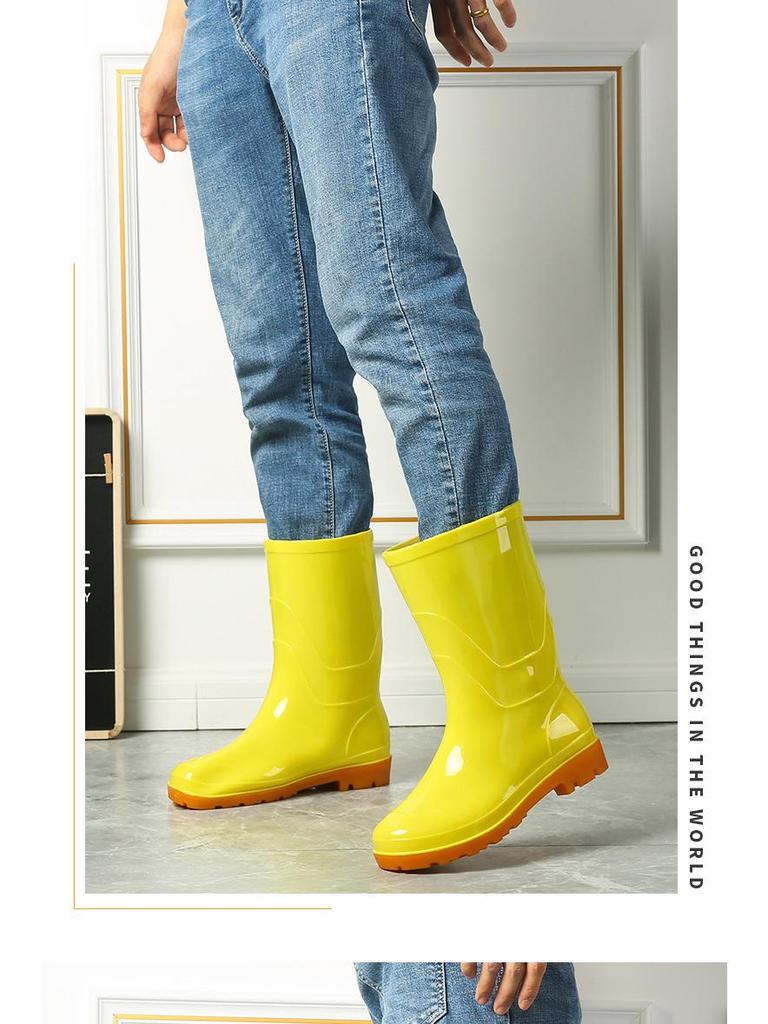 Fashionable Mid-Tube Waterproof Water Shoes - Thick-Soled, Non-Slip, Wear-Resistant, Suitable for All Seasons