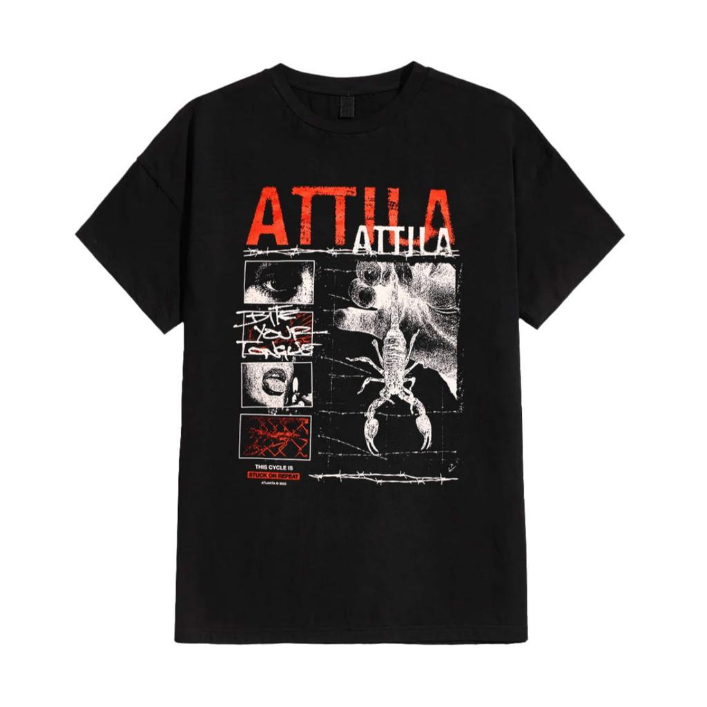 Attila Cotton Band Shirt Unisex Summer Short Sleeve Fashion Brand Tee Luxury Casual Vintage