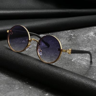Gafas de Sol Redondas Metálicas Retro Marca de Lujo Hombres Mujeres Pesca Ciclismo Conducción Gafas de Sol Exteriores Gafas UV400
