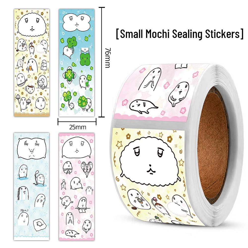 Cartoon Mochi Sticker Roll - DIY Gift Box Decoration & Journal Label