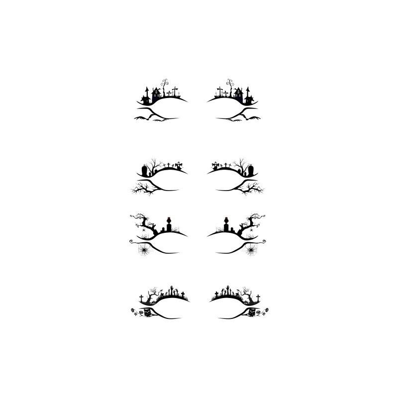 

Eelhoe Хэллоуин Наклейки-подводки Летучая мышь Паук Декоративные инструменты для макияжа Набор из 8 штук Style Two 4pcs