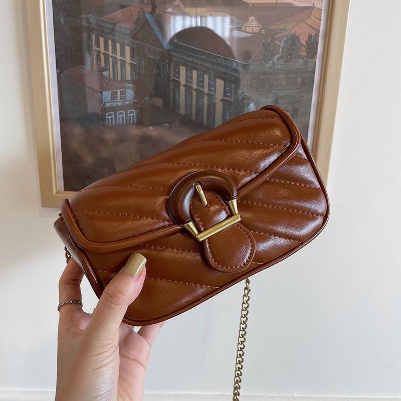 Style Embroidery Thread Chain Texture High-end Crossbody Small Bag New Niche Versatile Single Shoulder Small Square Bag for Women