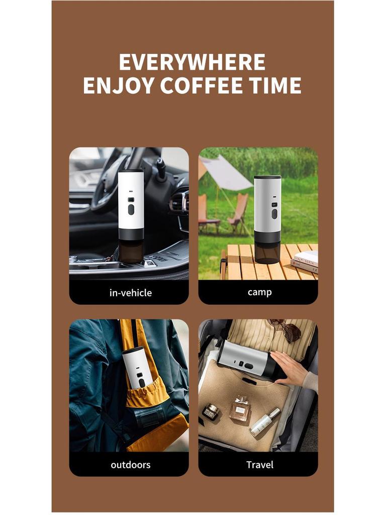 Portable Car-Mounted Espresso Machine - Outdoor Wireless Coffee Capsule Maker 2025, Made in Italy