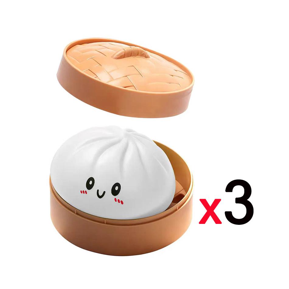 Dumpling Stress Balls Fidget Sensory Toy Simulation Food with Little Steamer Squeeze Dough Ball Stress Relief Hand Toy