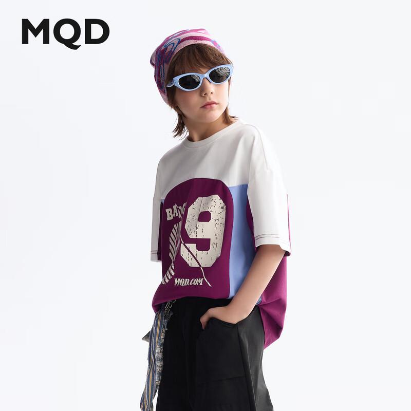 MQD 2025 Summer New Boys  Letter Print Short Sleeve T-Shirt 120