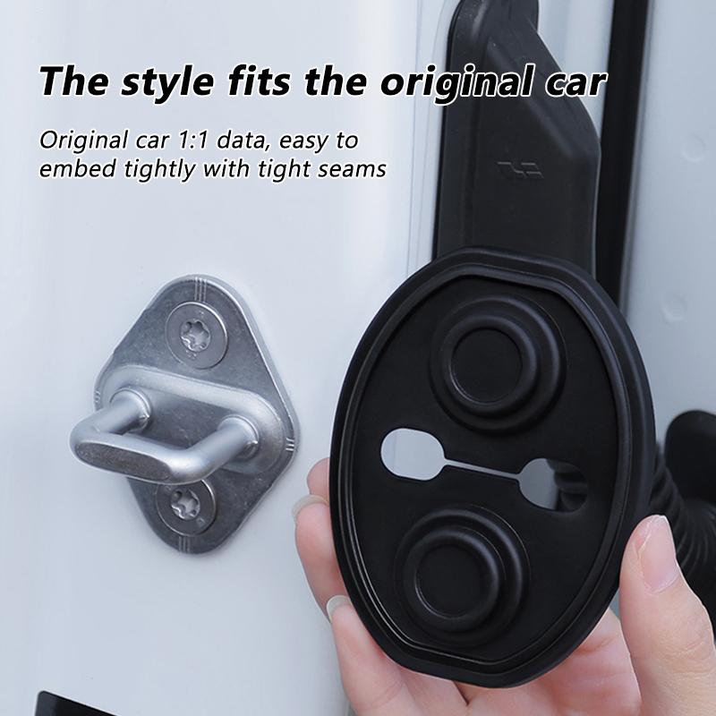 SEAMETAL 4pcs Car Door Silent Shock Pad Silicone Car Door Lock Anti-collision Protective Cover Shock Pad