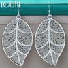 925 Sterling Silver Leaf Piercing Earrings Wedding Jewelry