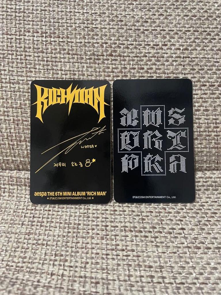[USED] AESPA Dirty Work Rich Man Album Trading Card Winter