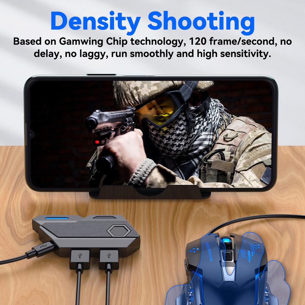Gaming Keyboard Mouse Converter, Mobile Gaming Keyboard Mouse Converter Adapter,for Cellphone Game Device