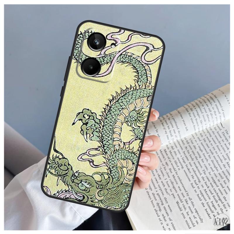 Chinese Dragon Case For Realme C55 C67 C53 C51 C35 C33 C31 C30 C25s C21Y GT Neo 5 GT5 9 10 11 12 Pro Plus