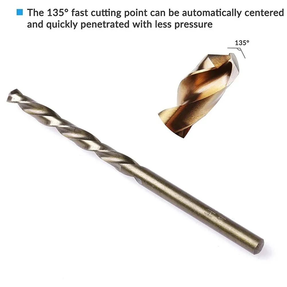 6pcs HSS M35 Cobalt Drill Bits Set Round Shank Drill Bit For Wood &Metal Stainless Steel Iron Drilling Hole Opening Tools