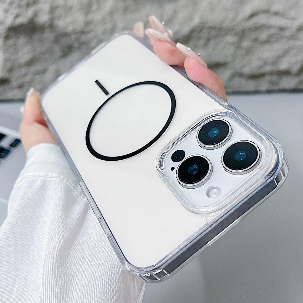 KEYSION HD Transparent Magnetic Wireless Charge Phone Case for MagSafe for iPhone 11 12 Pro Max Hard Clear Cover