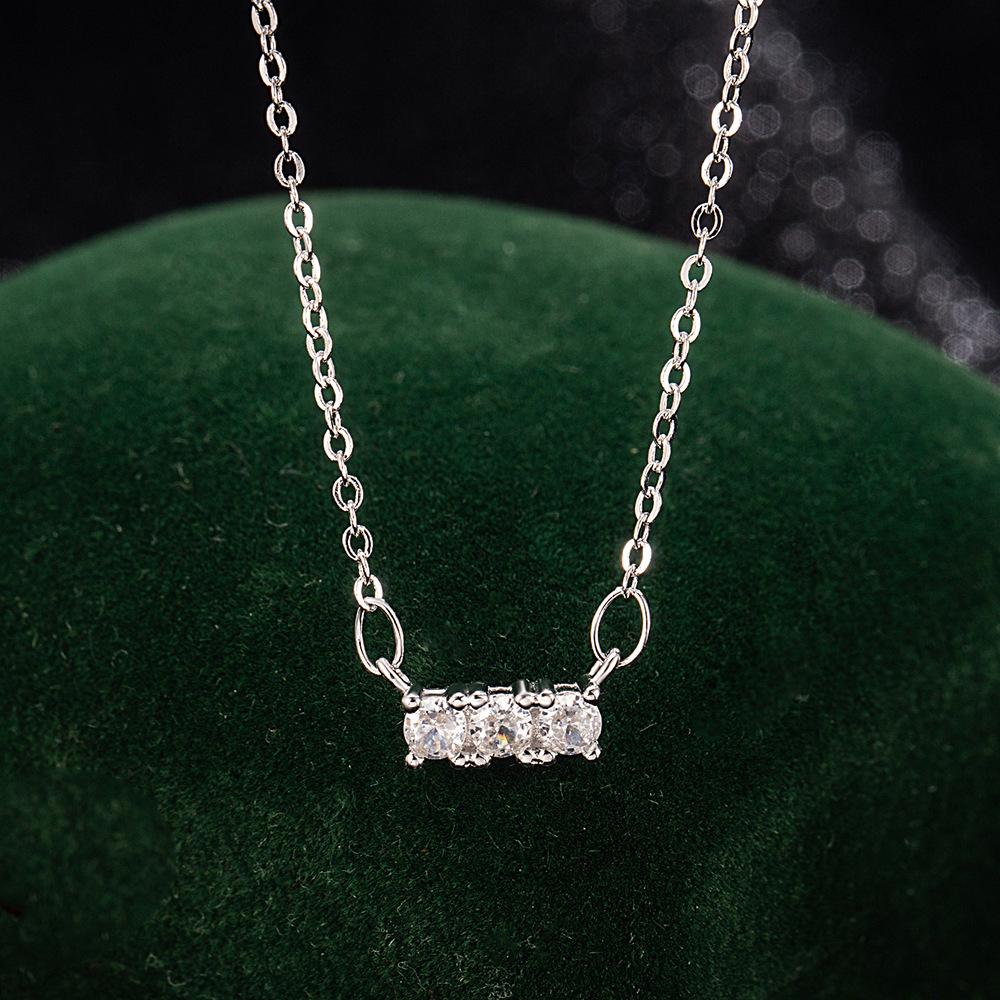 925 Sterling Silver Fashion Versatile Zircon Necklace Birthday Anniversary Party Gift Daily Wear