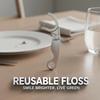 Reusable Portable Stainless Steel Toothpick Floss Set Lightweight Oral Teeth Cleaning Tools for Hiking Business Trip