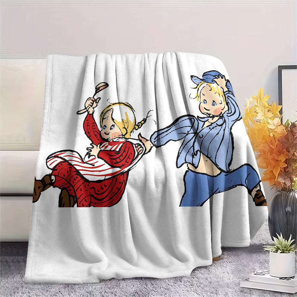 Emil of Lonneberga Art Printed Flannel Blanket, soft throw for bedroom sofa, washable, fan merchandise, great gift.