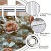 Baroque Roses Shower Curtain - Peach & Ivory, 3D Floral Art, White Background, Machine Washable, 12 Hooks, Elegant Bath Decor