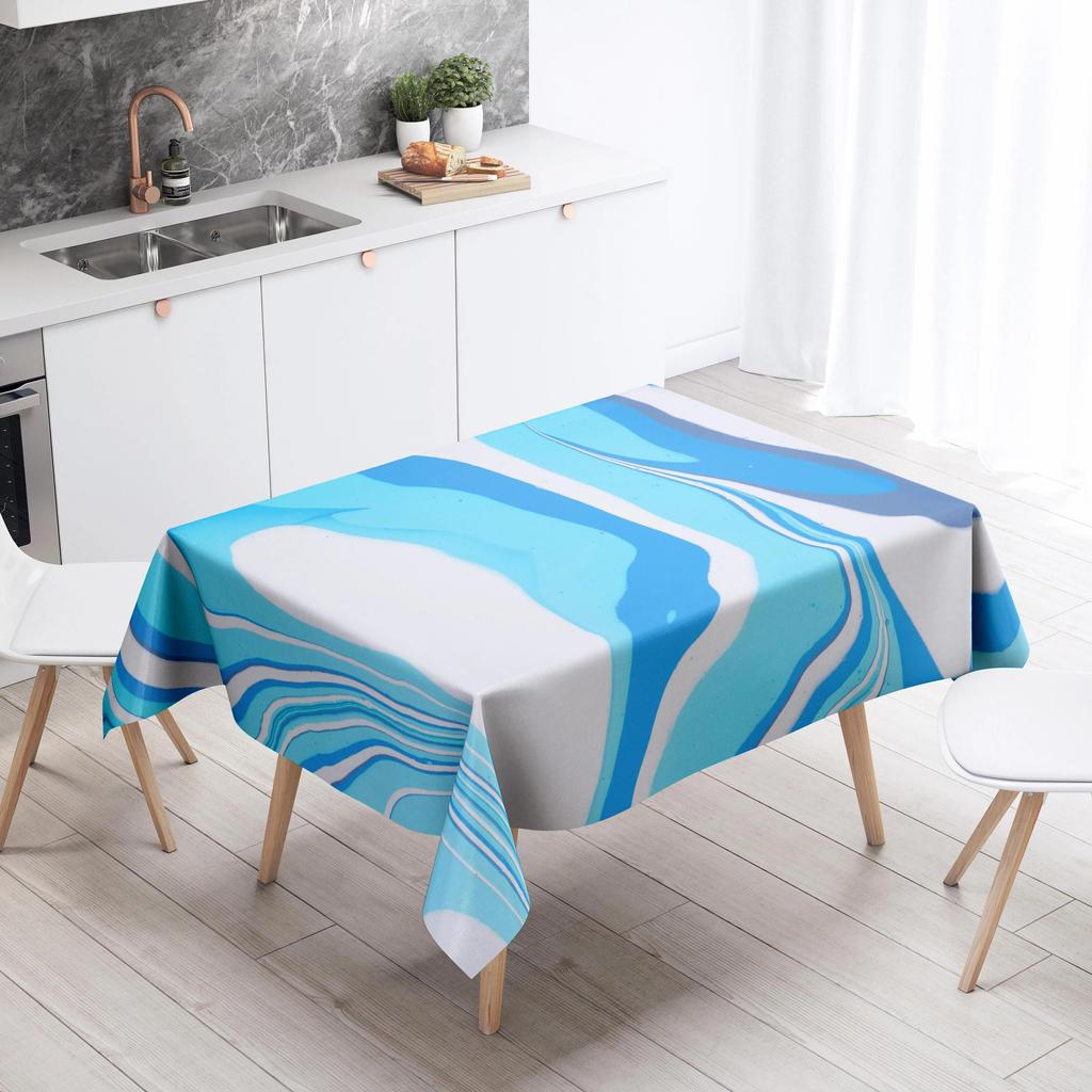 Color Marble Tablecloth Anti-Stain Waterproof Dining Table Home Decor Rectangular Kitchen Fireplace Countertop