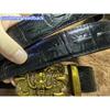 Crocodile Pattern Men's Cowhide Belt Personality Faucet Retro Dragon Claw Automatic Buckle Leather Belt Pant Belt