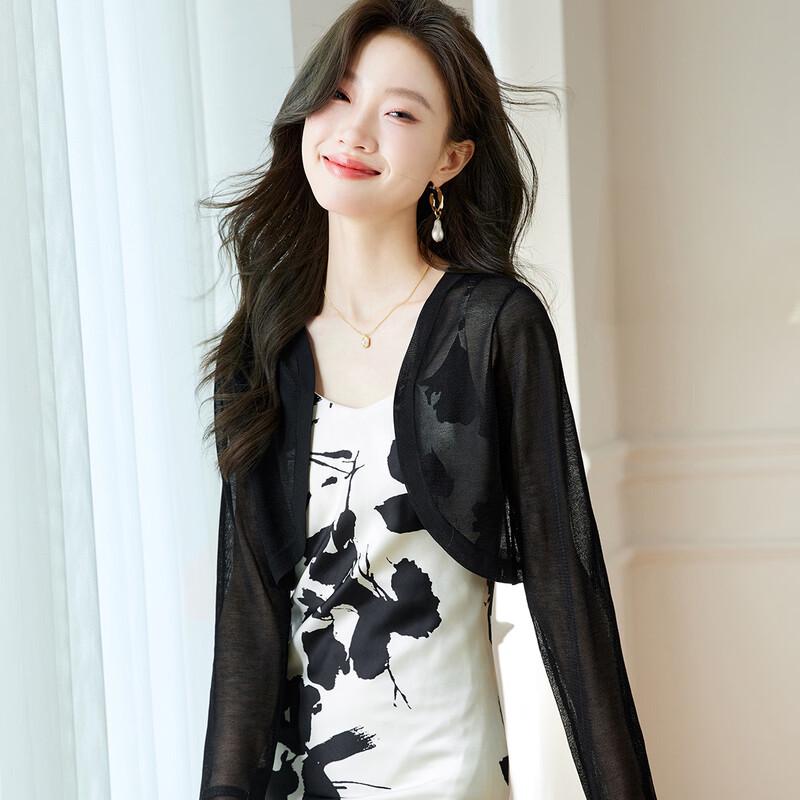 Stylish Women s Silk Blend Short Knit Cardigan M