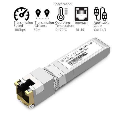OPSTRAN 10GBASE-T SFP+ RJ45 Copper Transceiver Module Compatible with Cisco SFP-10G-T and SFP-10G-T-S, 10Gbps, 30m, Cat6a/Cat7