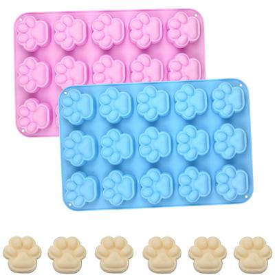 Dog Treats Silicone Mold Pet Paw Print Ice Cube Tray Jelly Candy Chocolate Fat Bombs Soap Kitchen Accessories Pastry Tools Item