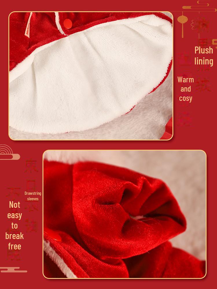 Festive Winter Cat & Dog Outfit: Warm Kitten Skirt for Autumn & New Year