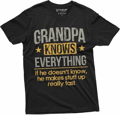 Herren T-Shirt 'Opa weiß alles' Lustiges Vatertags-Geburtstagsgeschenk für Papa