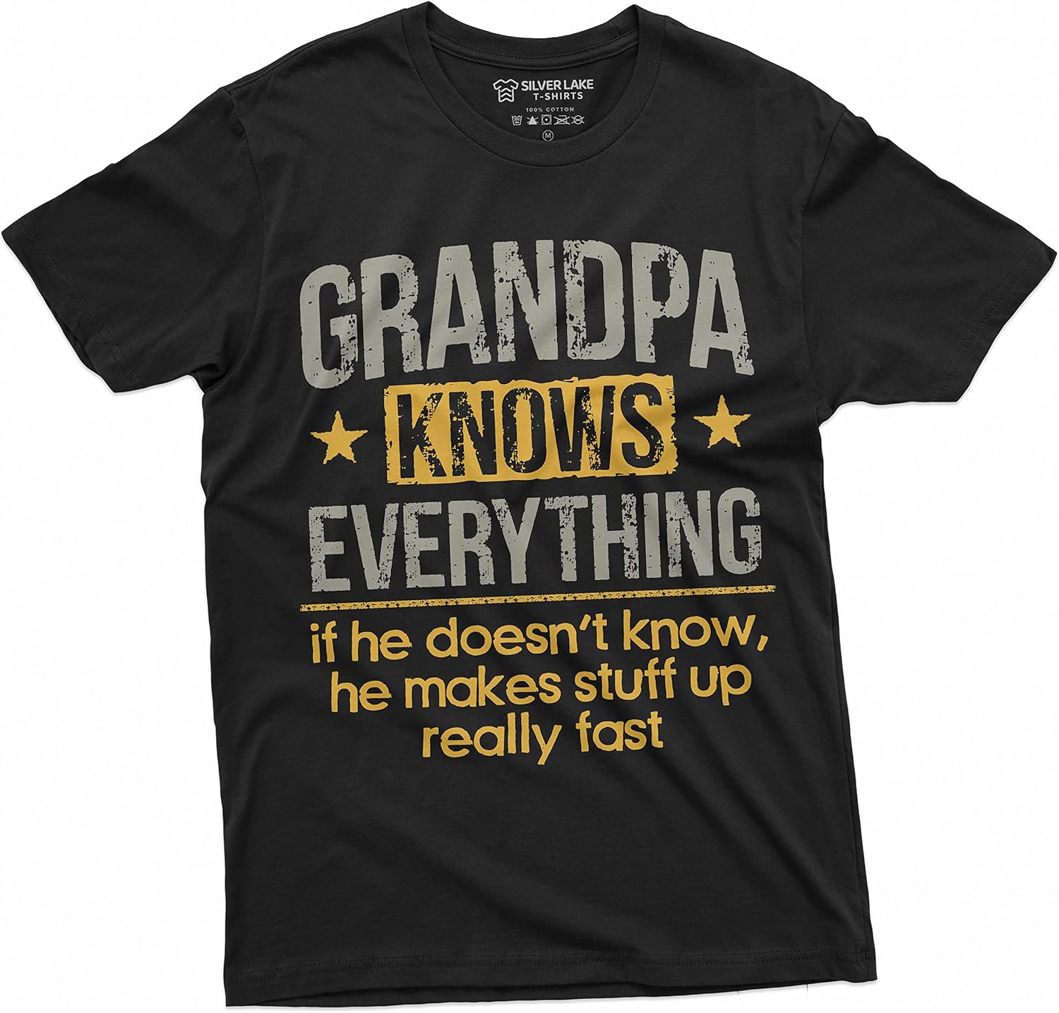 Men s Grandpa Knows Everything Funny Tee Shirt Father s Day Birthday Gift for Papa Tee S