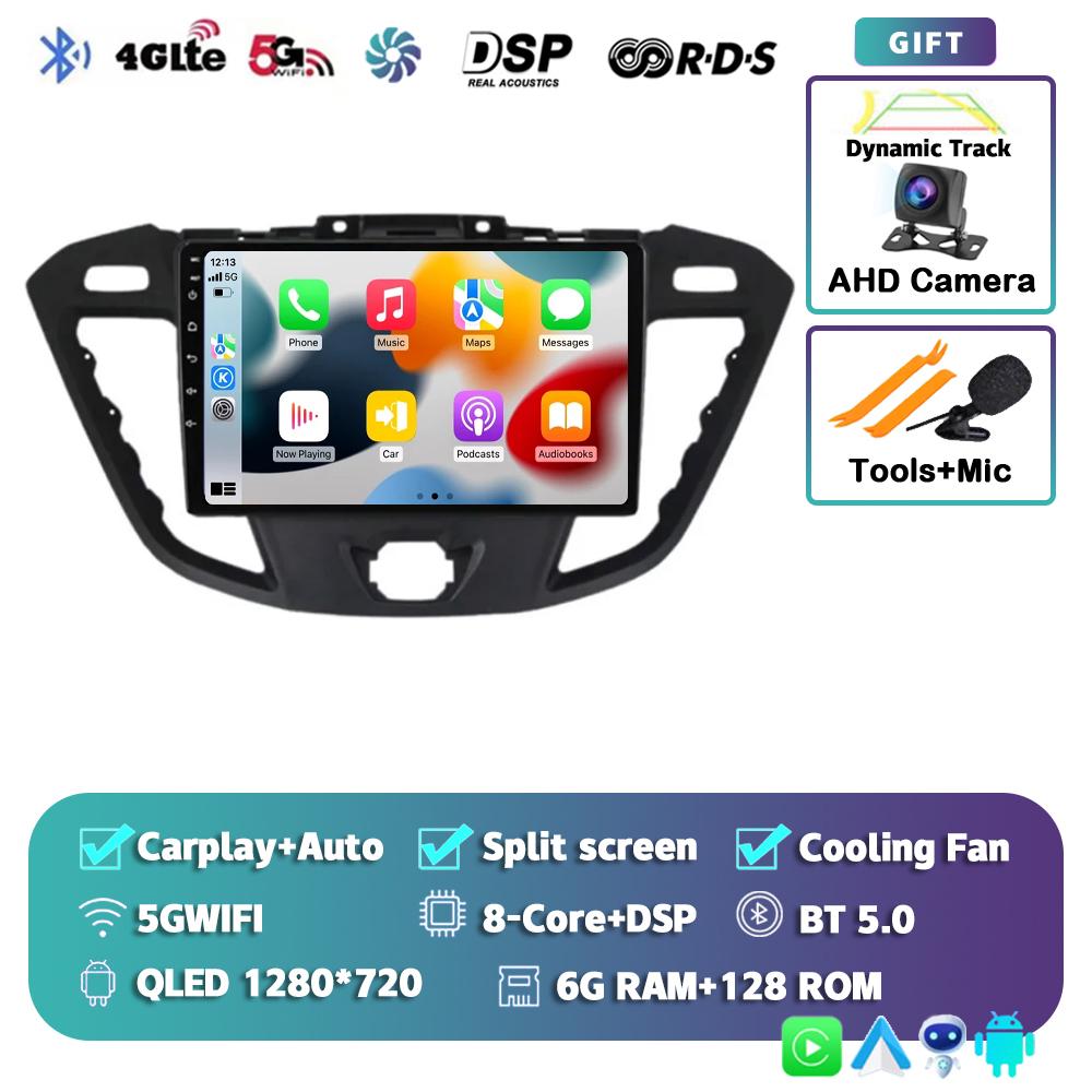 Android 14 Carplay Auto for Ford Transit Tourneo Custom 2013-2021 Navigation Car Radio 2 Din Multimedia Player Head Unit Stereo
