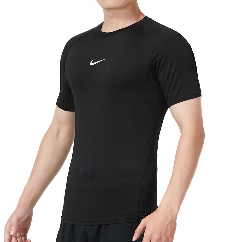 

NIKE Spring And Summer Men s Short-Sleeve Round Neck T-Shirt, Sports Casual Fashion Undershirt 2XL чорний
