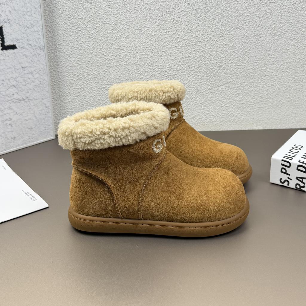 Lamb wool snow boots women's Birkenstock short boots 2025 winter new non-slip cotton boots velvet thermal cotton shoes