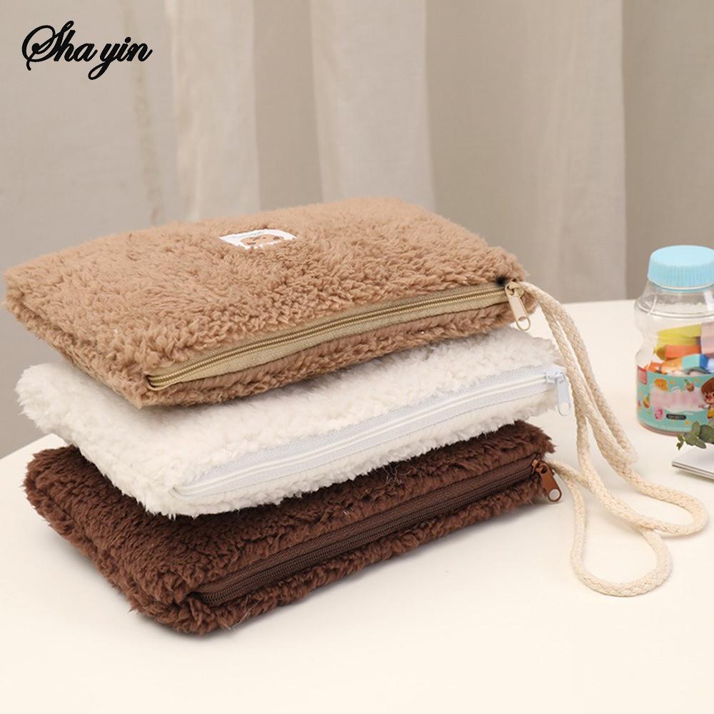 Large Capacity Cute Plush Travel Cosmetic Lipstick Storage Bag Women Makeup Kits Handbags Organizer Wallet Pencil Case Pouch Bag