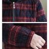 Women Autumn Winter Plaid Retro Hooded Parkas Design Casual Padded Jackets