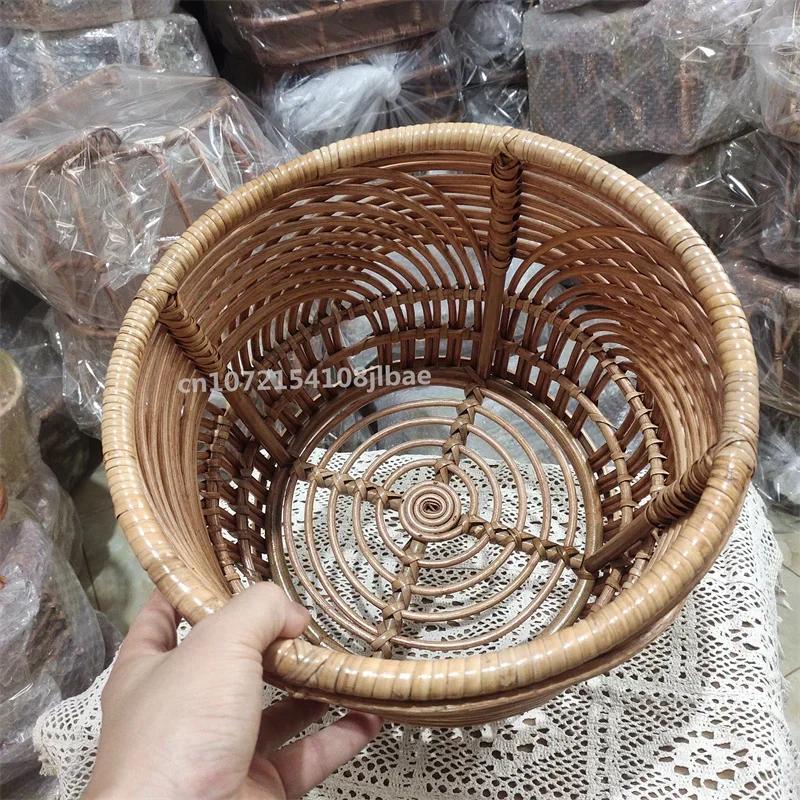 Newborn Infant Photography Props - Retro Rattan Basket Chair & Posing Bed Photo Background Accessories for Baby Girl & Boy
