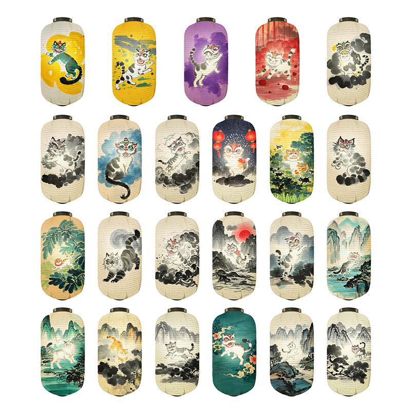 Japanese Style Cloth Lantern Yakitori Wish Dharma Lantern Outdoor Sushi Pub Bistro Ramen Shop Restaurant Decor Advertisement