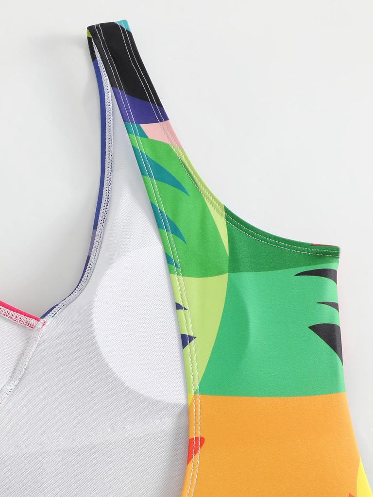 Europäischer Print-Bikini 2025 mit Sonnenschutz-Gaze-Rock - Resort-Bademode