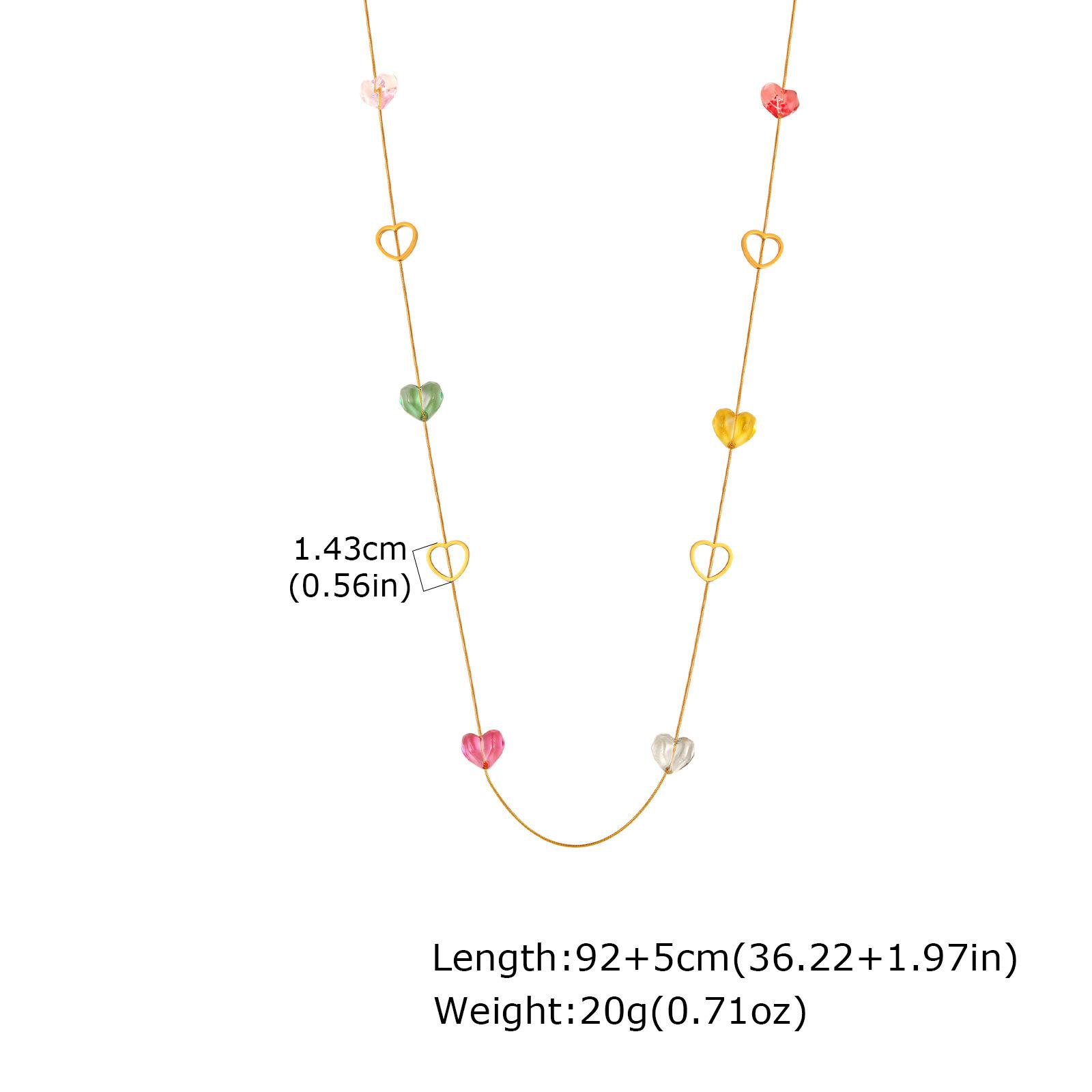 

Vintage Color Stone Stainless Steel Necklace Women S, Niche Premium Sense Multi-Layer Stacked Long Sweater Chain Nc-2692 золотой