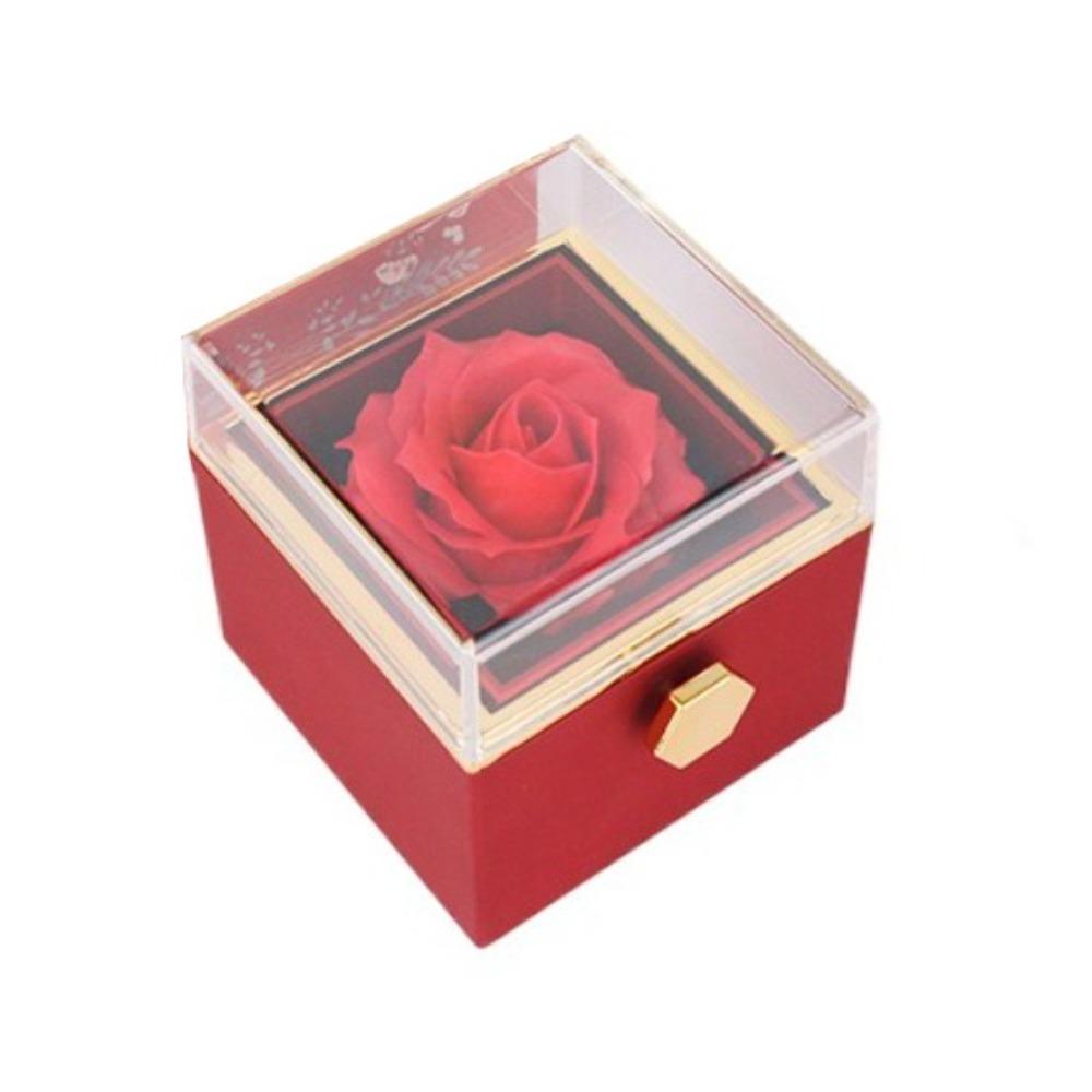 Rotation Rose Jewelry Gift Box Eternal Rose Jewelry Display Rack  Valentine's Day