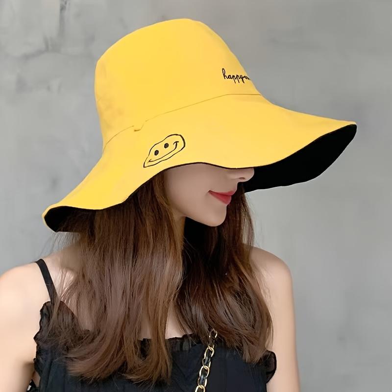 

Big brimmed hat female Korean version of the Japanese all-match travel sun hat tide big edge cover face fisherman hat summer жёлтый